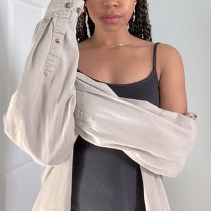 Oversized Khaki Button Up Shirt/Jacket